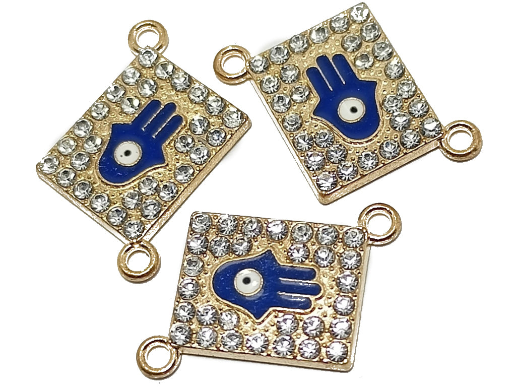 Silver & Blue Square Designer Jewelry Charms