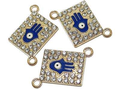 Silver & Blue Square Designer Jewelry Charms