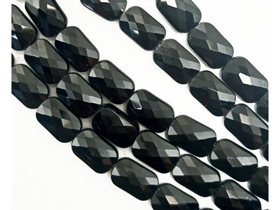 Black Rectangular Faceted Crystal Beads