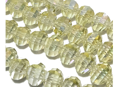 Dull Transparent Octagonal Faceted Crystal Beads