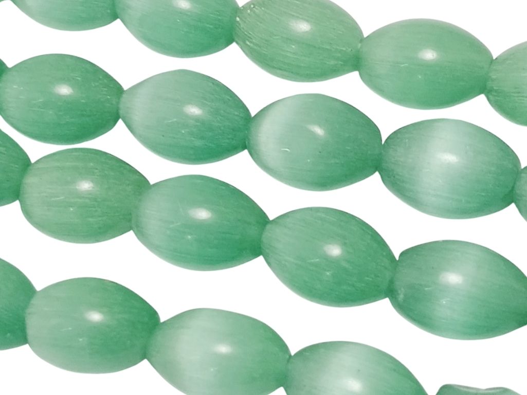 Sea Green Oval Shaped Real Monalisa Stone Beads