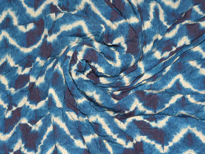 blue-white-chevron-tie-dyed-printed-rayon-fabric