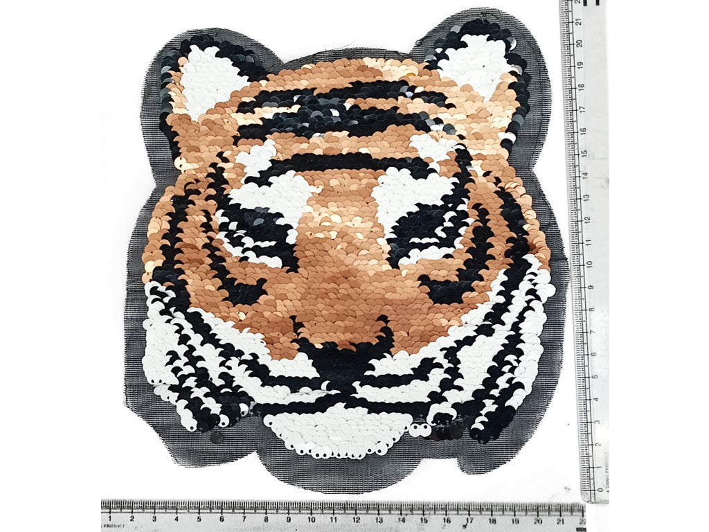 Yellow Tiger Reversible Sequins Motifs
