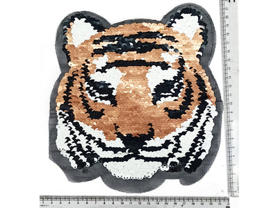 Yellow Tiger Reversible Sequins Motifs