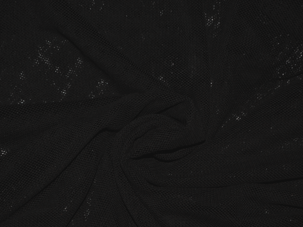 Black Plain Heavy Nylon Net Fabric