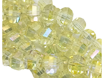 Dull Transparent Octagonal Faceted Crystal Beads