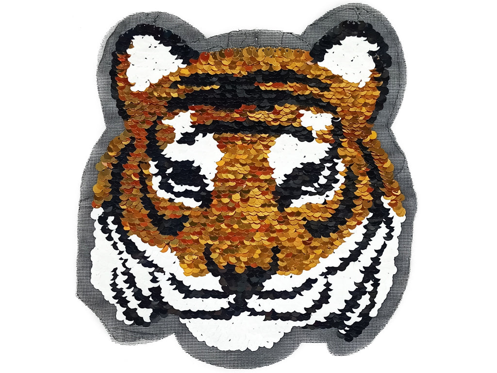 Yellow Tiger Reversible Sequins Motifs