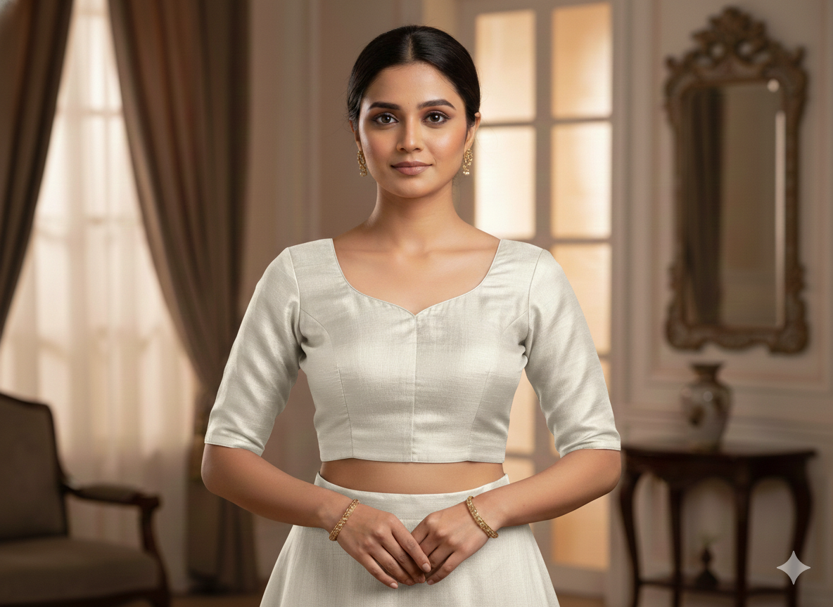 White Plain Bangalore Raw Silk Fabric  (Wholesale)