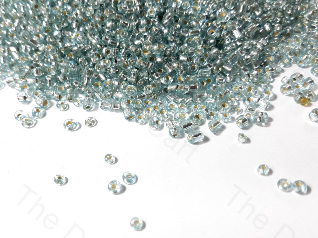 Turquoise Silverline Dyed Round Rocaille Seed Beads | The Design Cart (1759391547426)