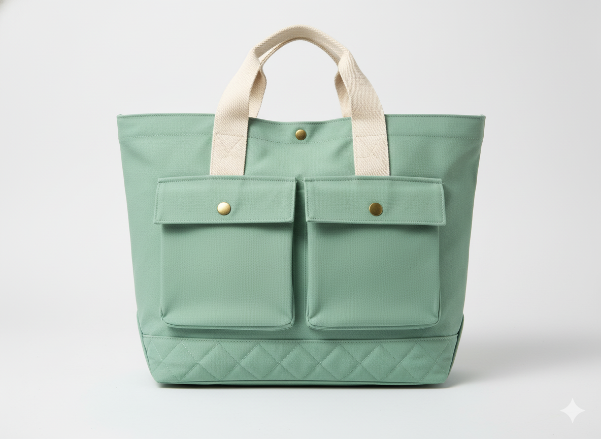 मिंट ग्रीन सादा भारी सूती कैनवास कपड़ा