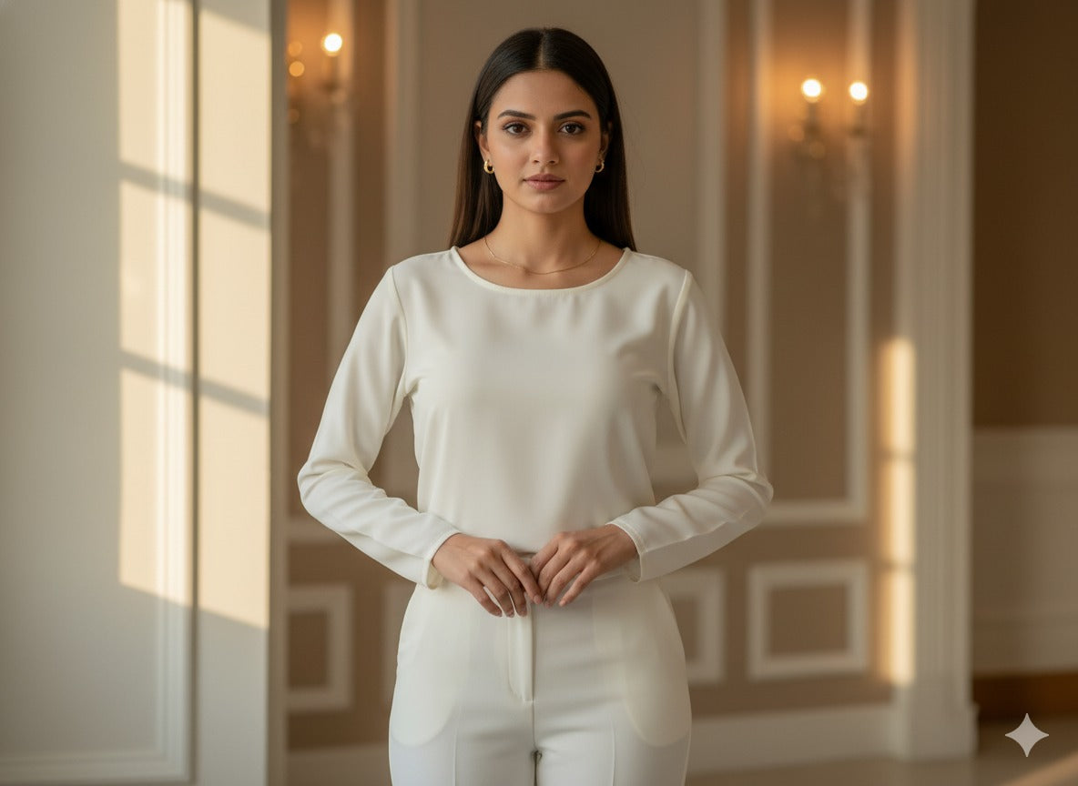 Glossy Off White Plain Malai Satin Fabric