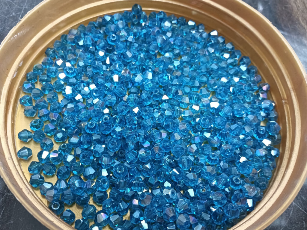 Blue Bicone Crystal Glass Beads