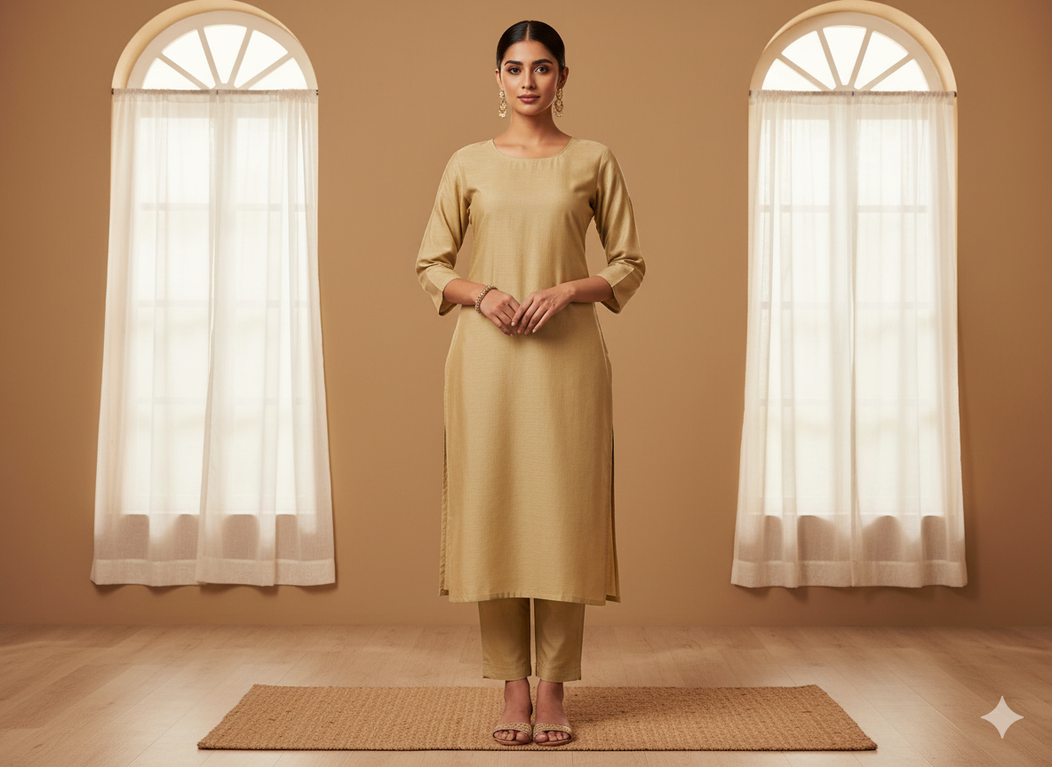 चमकीला पीला सादा ग्लेज्ड कॉटन कपड़ा (थोक)