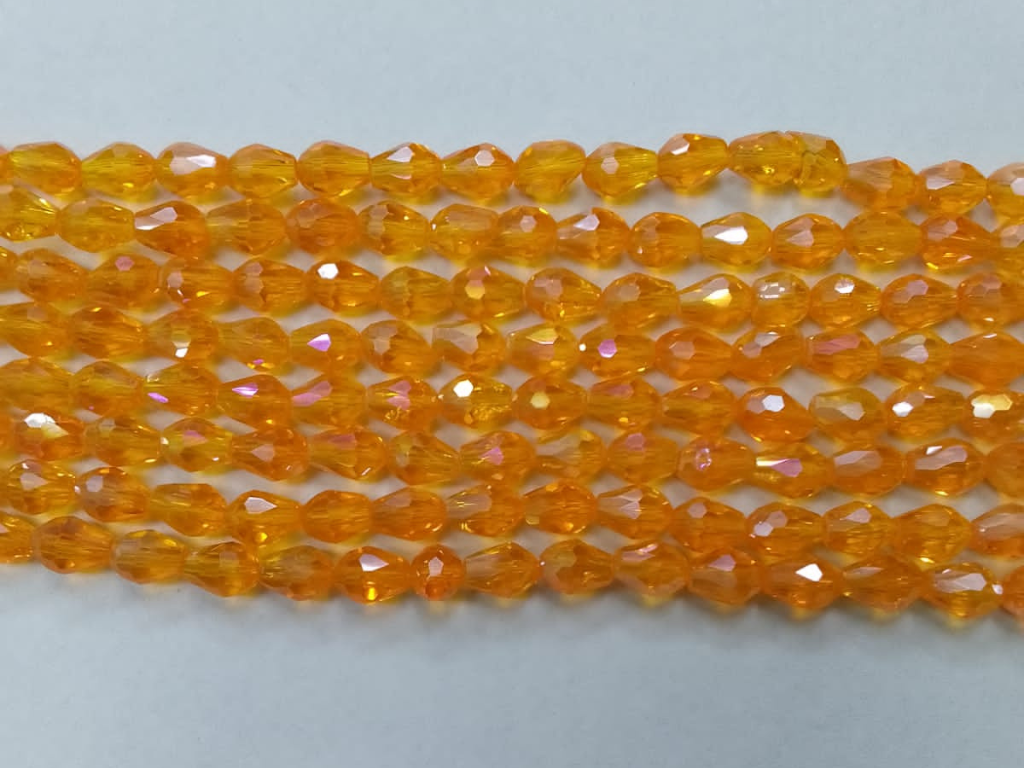 Orange Drop Crystal Glass Beads