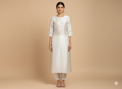 White Plain Bangalore Raw Silk Fabric  (Wholesale)