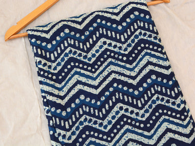 Blue Traditional Pure Mul Mul Cotton Fabrics