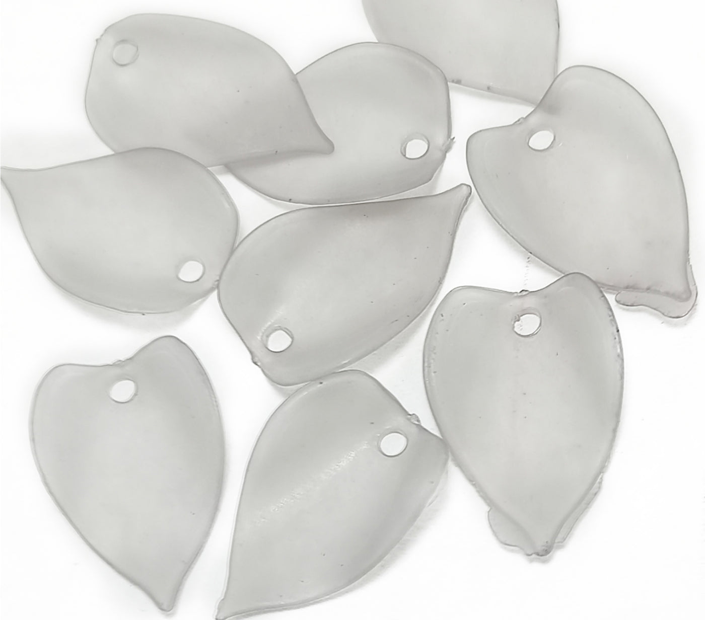 Light Gray Matte Finish Acrylic Embellishments With Hole