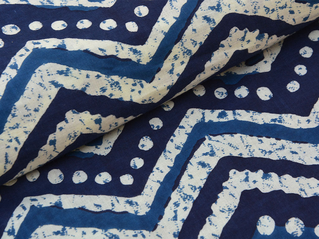 Blue Traditional Pure Mul Mul Cotton Fabrics