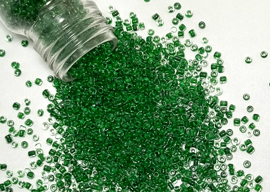 Dark Green Inside Dyed Round Rocailles Glass Seed Beads (Wholesale)