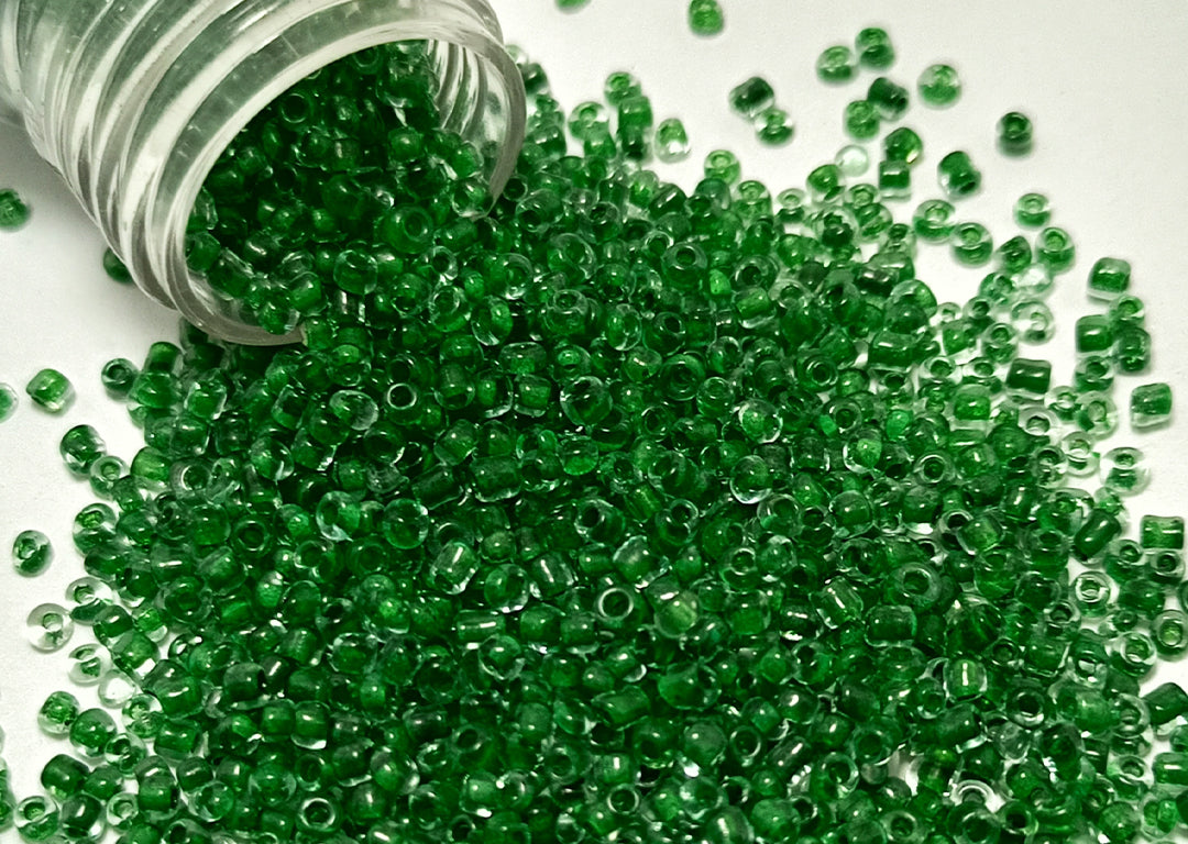 Dark Green Inside Dyed Round Rocailles Glass Seed Beads (Wholesale)