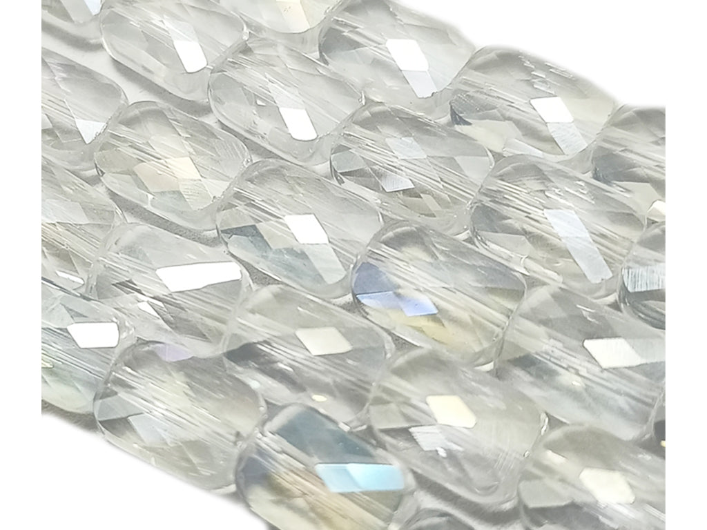 Transparent Rectangular Faceted Crystal Beads