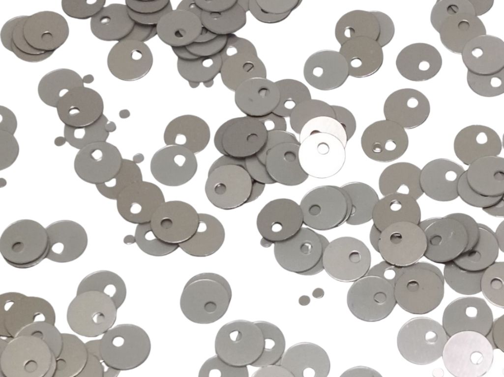 Silver Circular One Hole Plastic Sequins
