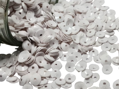 White Circular One Hole Plastic Sequins