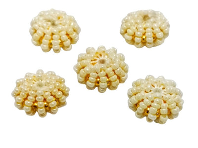 Off White Handmade Woven Beads