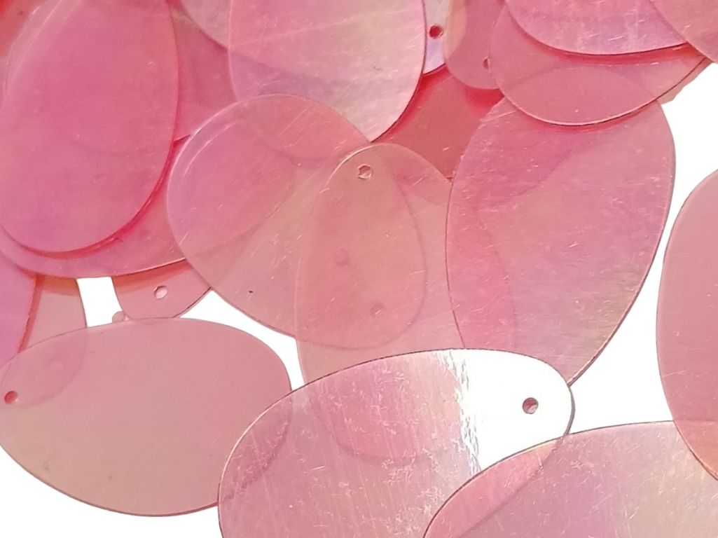 Light Pink Oval One Hole Plastic Sequins