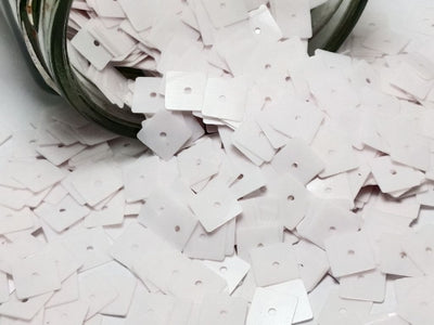 White Cube One Hole Plastic Sequins