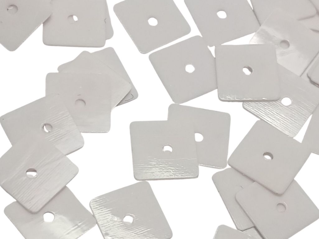 White Cube One Hole Plastic Sequins