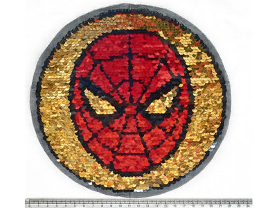 Yellow & Black Spider Round Reversible Sequins Motifs