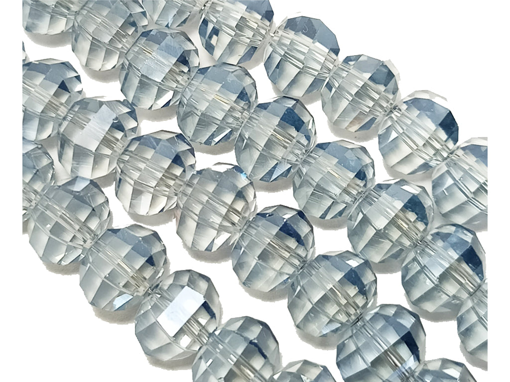 Transparent Octagonal Faceted Crystal Beads
