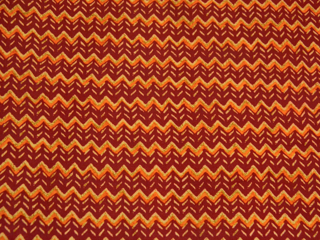 Marron Zigzag Printed Semi Pashimna Woolen Fabric