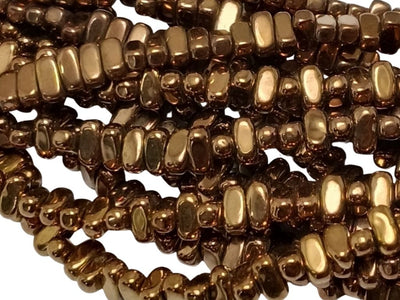 Metallic Golden Oblong Haemetite Metal Beads