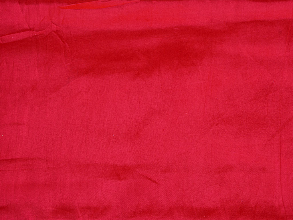 Red Plain Pure Viscose Gaji Silk Fabric