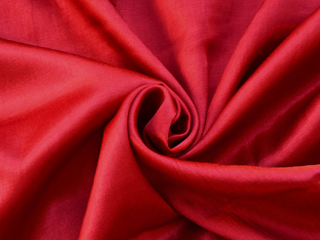 Red Plain Pure Viscose Gaji Silk Fabric