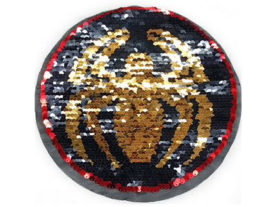 Yellow & Black Spider Round Reversible Sequins Motifs
