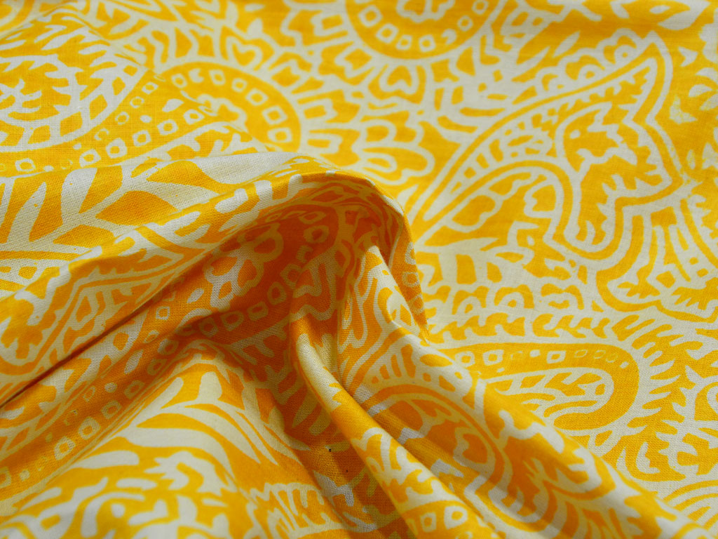 Yellow Pure Traditional Cotton Fabric