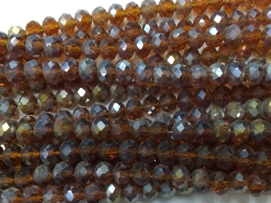 Dark Brown Lustre Tyre Crystal Glass Beads- 6 mm (Wholesale