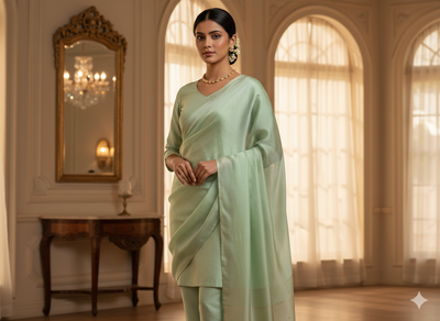 Pastel Mint Green Plain Malai Satin Fabric