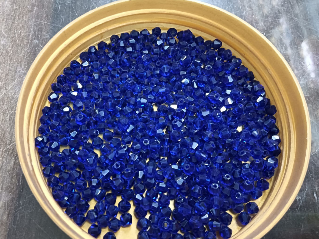 Dark Blue Bicone Crystal Glass Beads