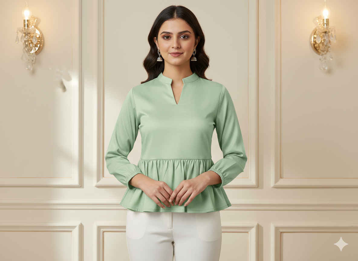 Pastel Mint Green Plain Malai Satin Fabric