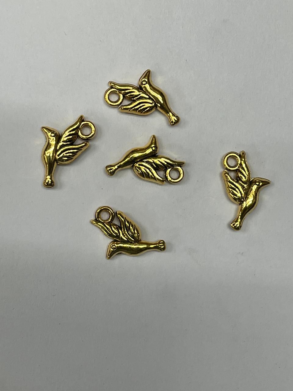 Golden Bird Metal Charms