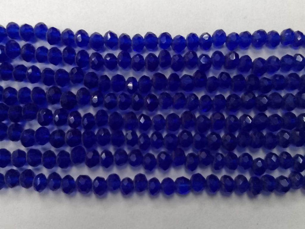 Blue Tyre Crystal Glass Beads (Wholesale