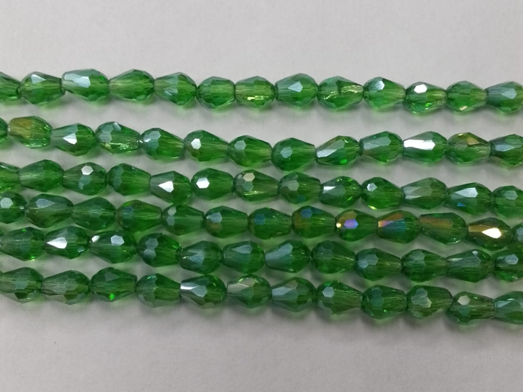 Green Drop Crystal Glass Beads (Wholesale)