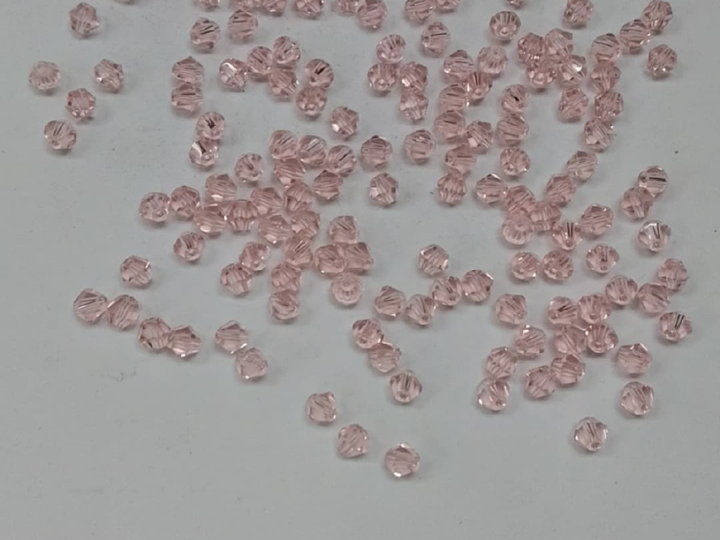 Baby Pink New Cut Crystal Glass Beads- 4 mm