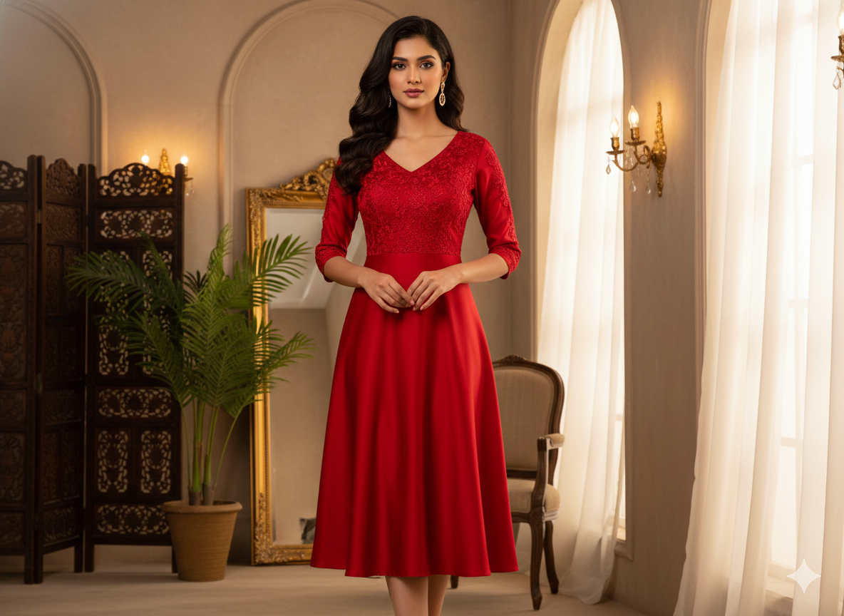 Bright Red Plain Malai Satin Fabric  (Wholesale)