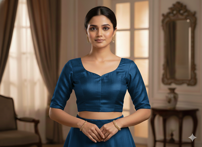 Peacock Blue Plain Bangalore Raw Silk Fabric  (Wholesale)