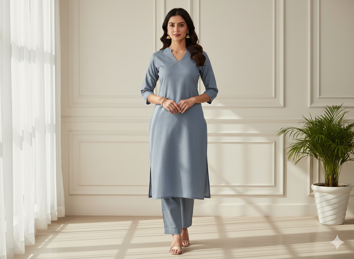 स्टील डार्क ग्रे प्लेन ग्लेज्ड कॉटन फ़ैब्रिक